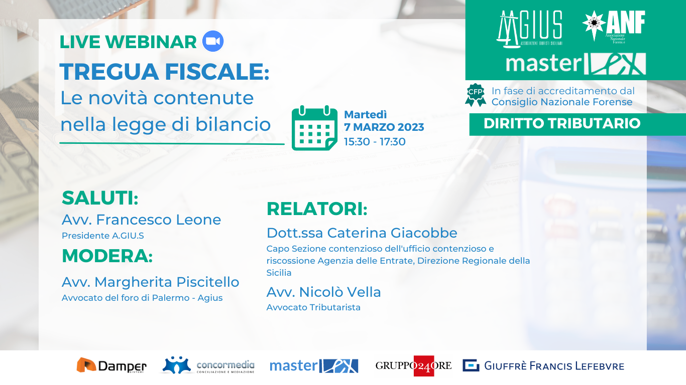 Tregua fiscale: Le novità contenute  nella legge di bilancio.