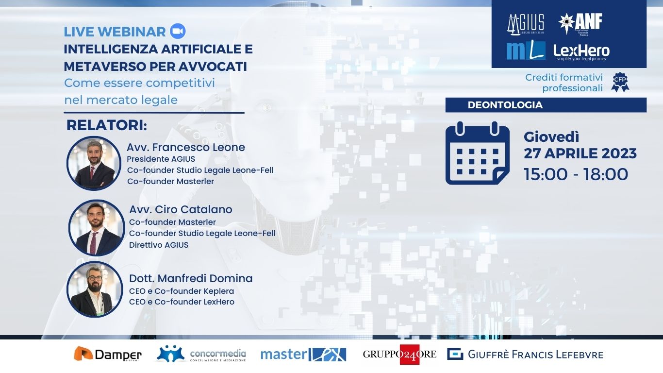 Webinar: Intelligenza artificiale e metaverso per avvocati